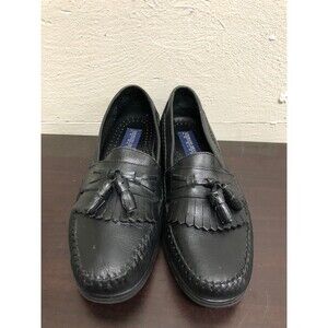 Giorgio Brutini Le Glove Bob Tassel Black Leather Men loafers shoes Size 8 D